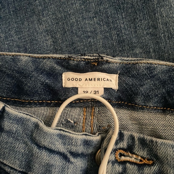 Good American Good Legs Straight Denim Jeans Indigo Size 12/31 GLSNF740OP - Picture 5 of 9